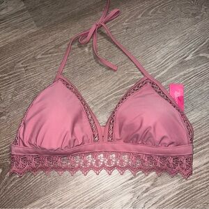 NWT Target Swim Bikini Top Size XL Pink Lace